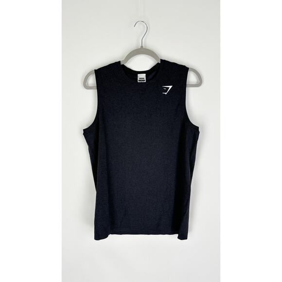 Gymshark Arrival Seamless Tank Top Mens Small Black Marl New Shirt A1A2V Muscle - Picture 3 of 10